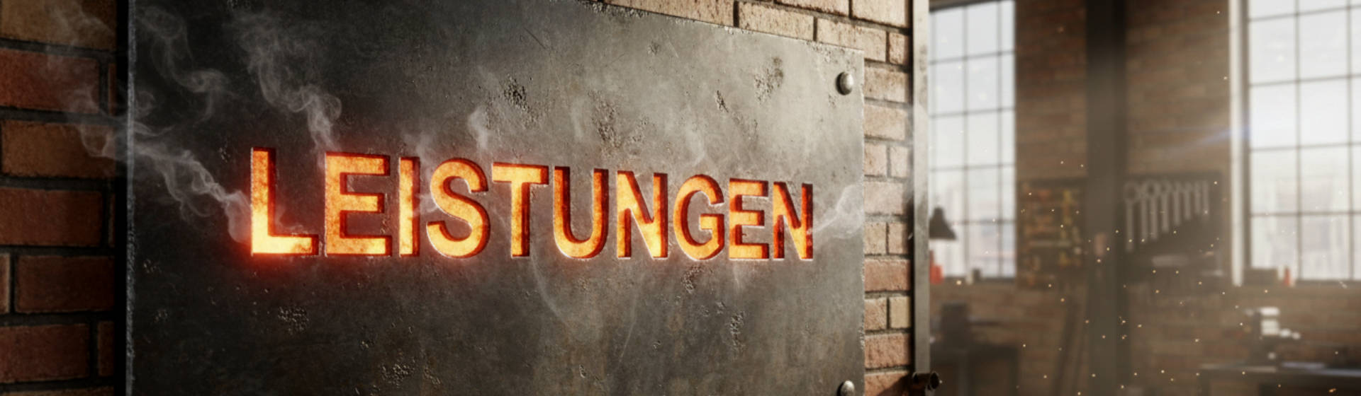 Metallschild "Leistungen"