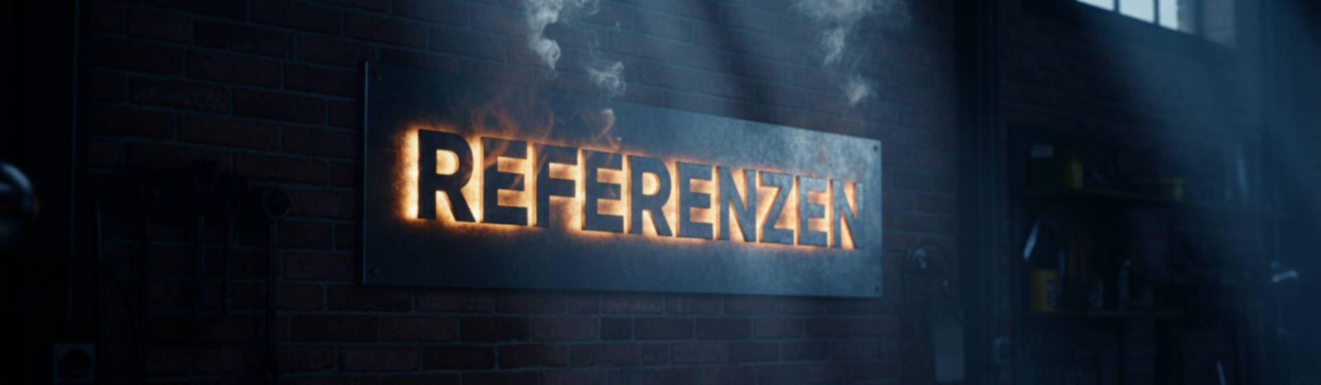 Metallschild "Referenzen"