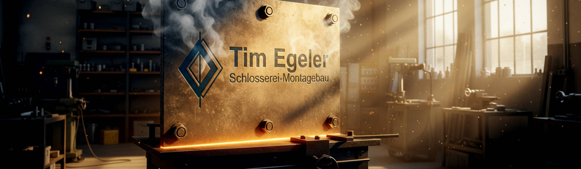 Stahlplatte mit Logo Egeler